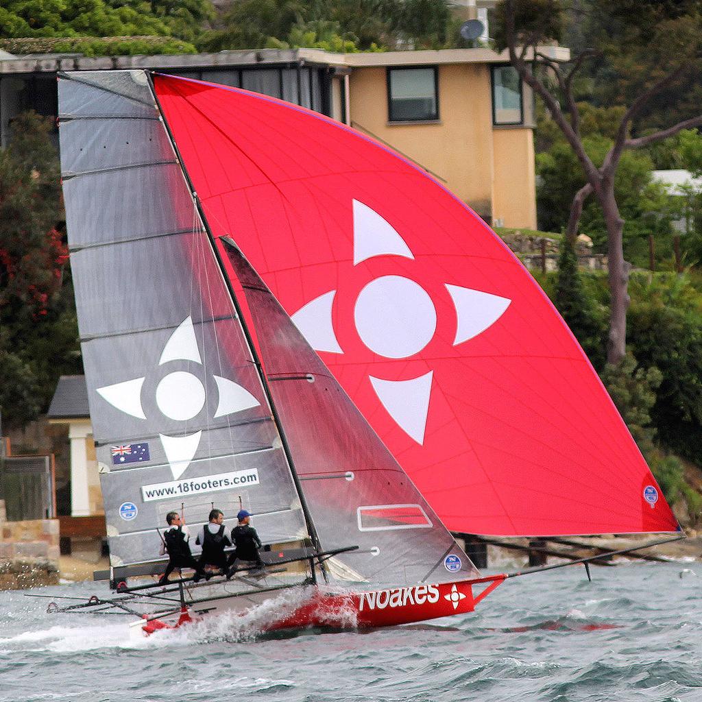 Noakesailing, with Ash Rooklyn on the stick - 18ft Skiffs - NSW State Title - Race 1, October 30, 2016  © Frank Quealey /Australian 18 Footers League http://www.18footers.com.au